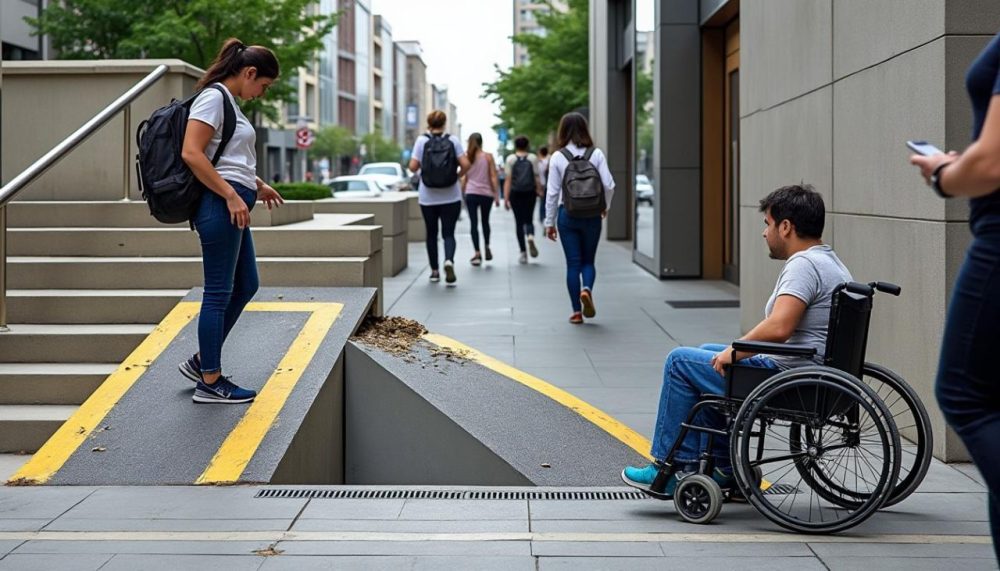 analyse des disparités d'accès aux infrastructures entre les personnes valides et les personnes handicapées, mettant en lumière les défis et les pistes pour une meilleure inclusion.